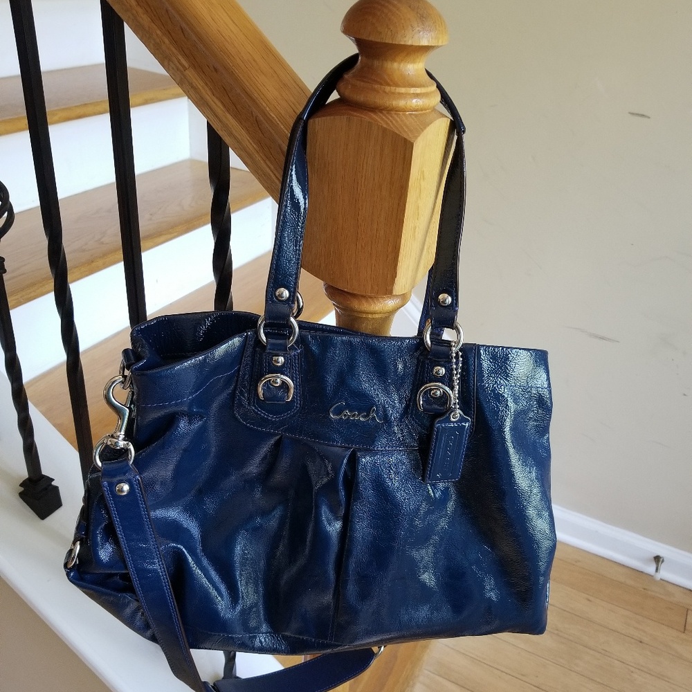 Coach, Teal Patent Leather Purse